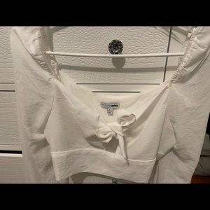 Fashion nova cropped white top